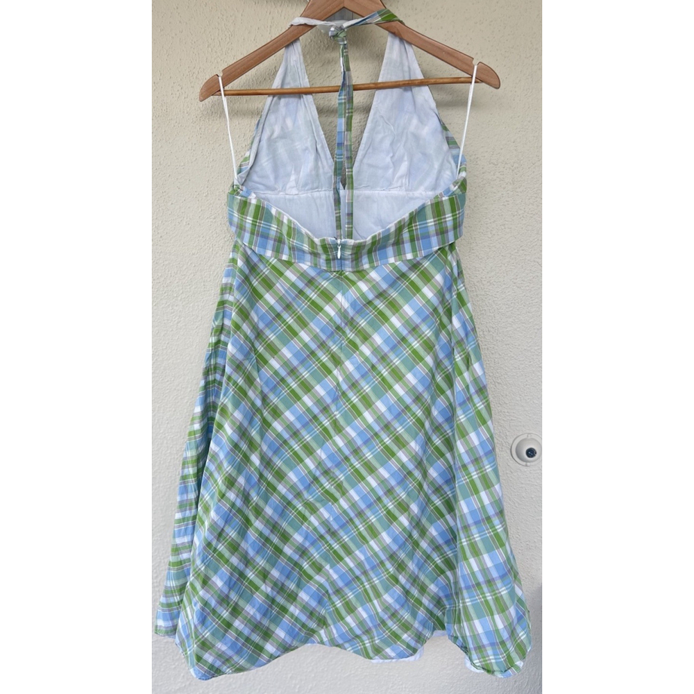 J.Crew Green Blue Check Plaid Halter Dress Women’s Small Old Money Preppy Resort - Picture 5 of 7